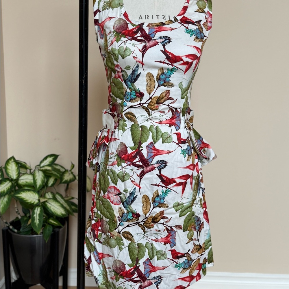 Floral Bird Print Designer Dress